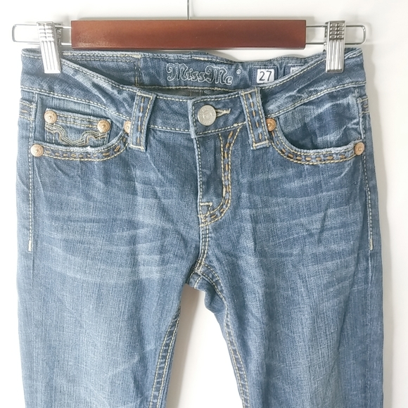 Miss Me 27x33 Boot JP42g2K-2 Cowhide Pocket Jeans - Picture 11 of 16